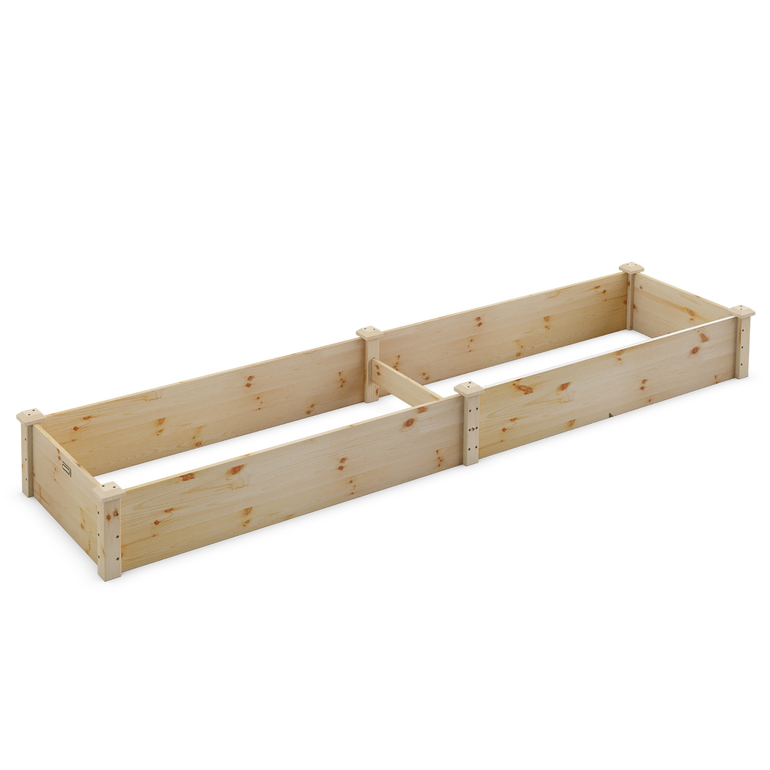 Costway Wooden Raised Garden Bed Outdoor Wood Planter Box for Vegetables Flowers Fruit
