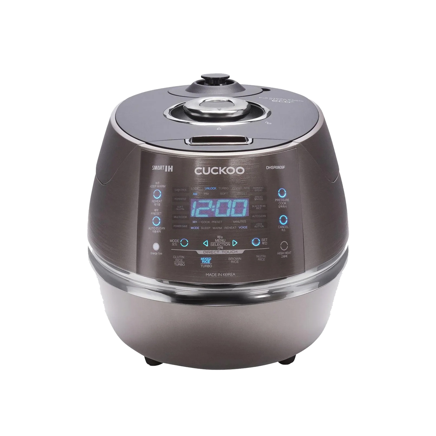 CUCKOO CRP-DHSR0609FD 6-Cup Induction Heating Pressure Rice Cooker with Nonstick Inner Pot, 21 Menu Modes, Fuzzy Logic Tech, 3 Voice Guide, Auto Clean