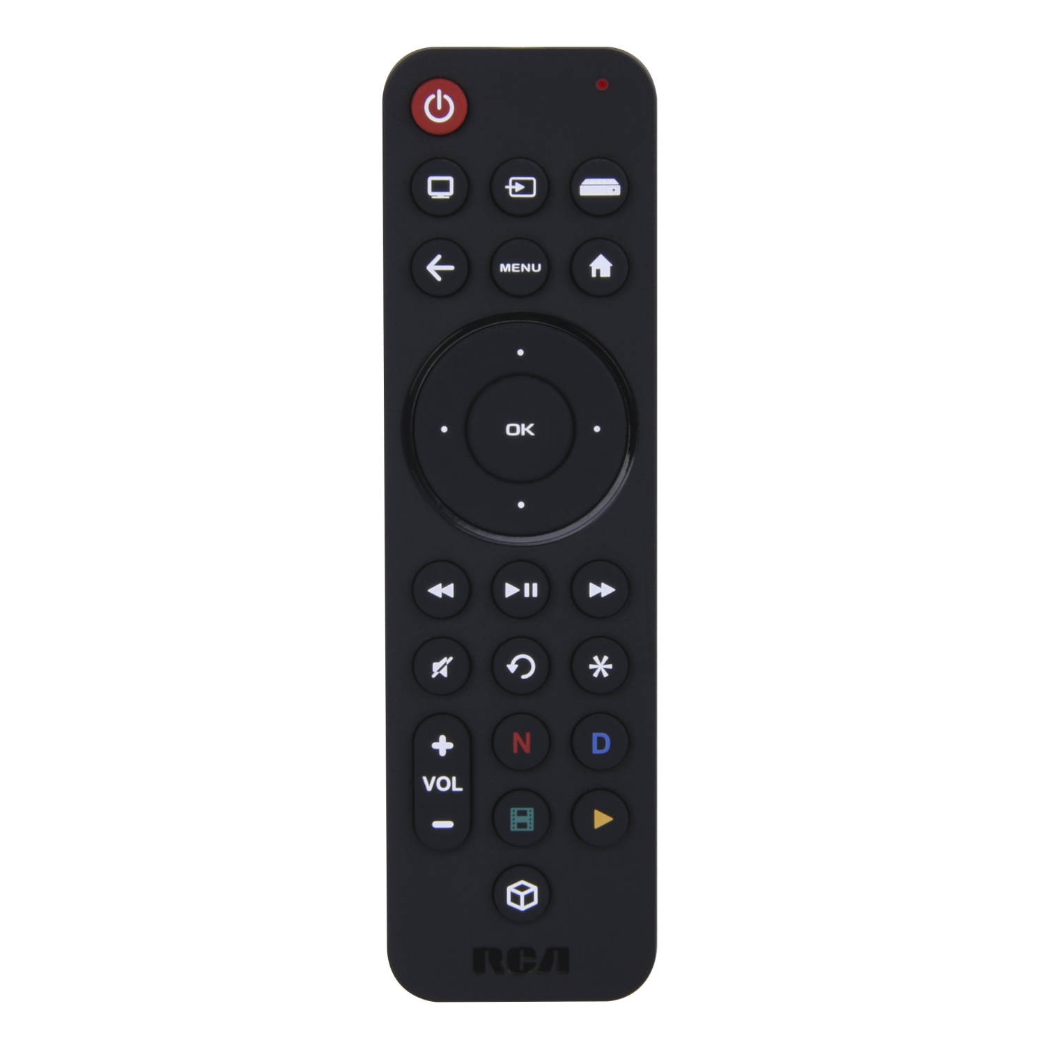 RCA 3-Device Streaming Bluetooth Rechargeable Ultra-Thin Universal Remote Control - Black
