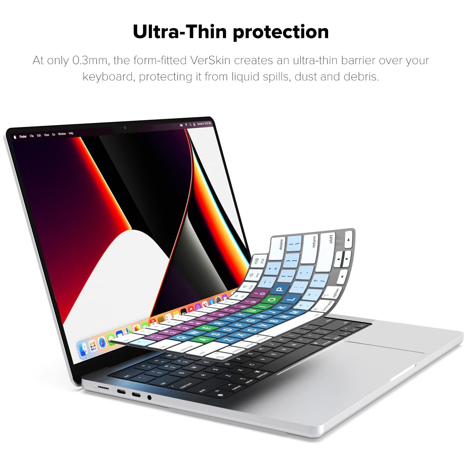 JCPal VerSkin Inclusive Keyboard Protector for MBP14_MBP16 2023(M3/M2)/2021 MBA13 2022/MBA15 2023