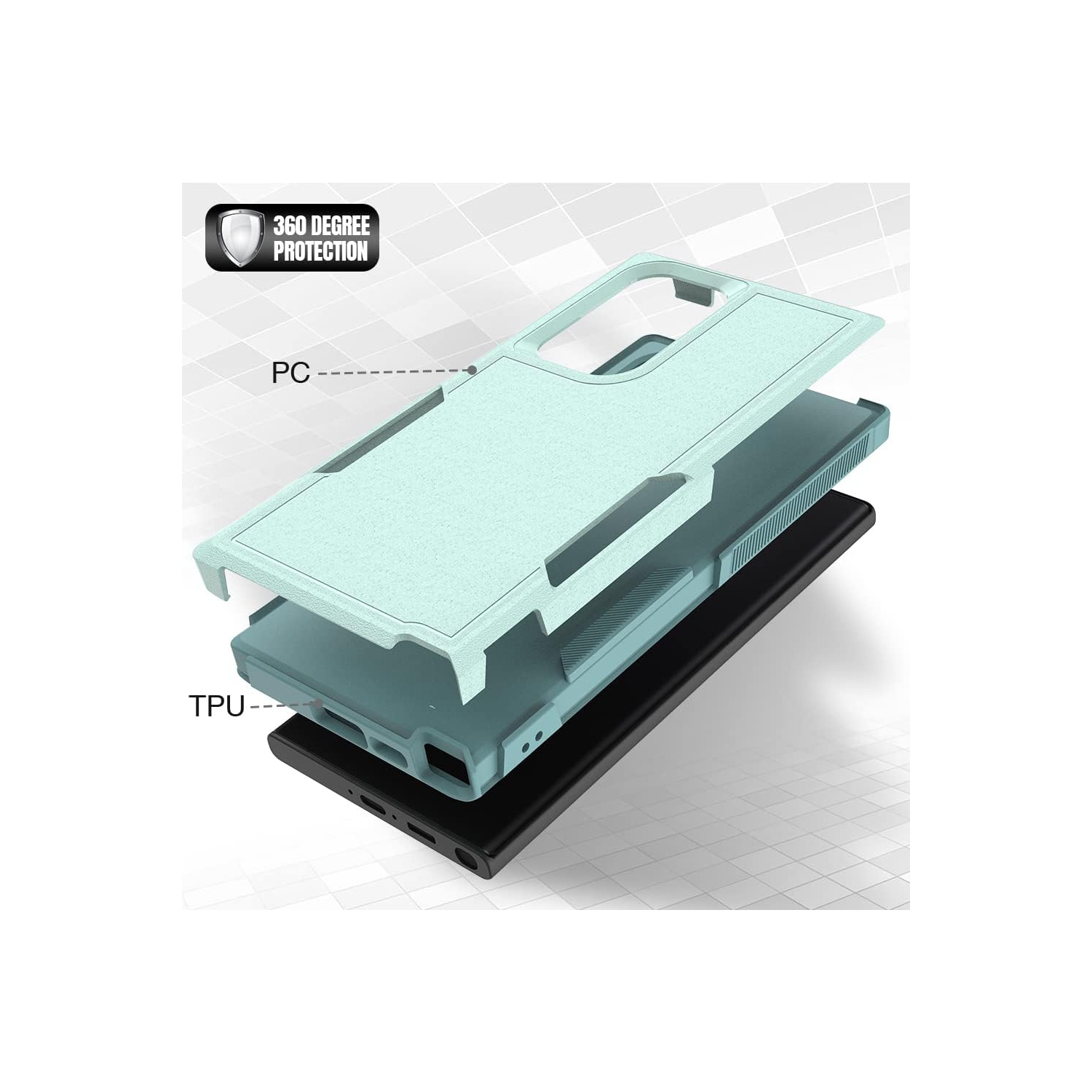 XCRS Dual Layered Comm PC + TPU Cover, Heavy Duty, Tuff, Drop Tested Protection Case for Samsung Galaxy S23 Ultra 5G 2023