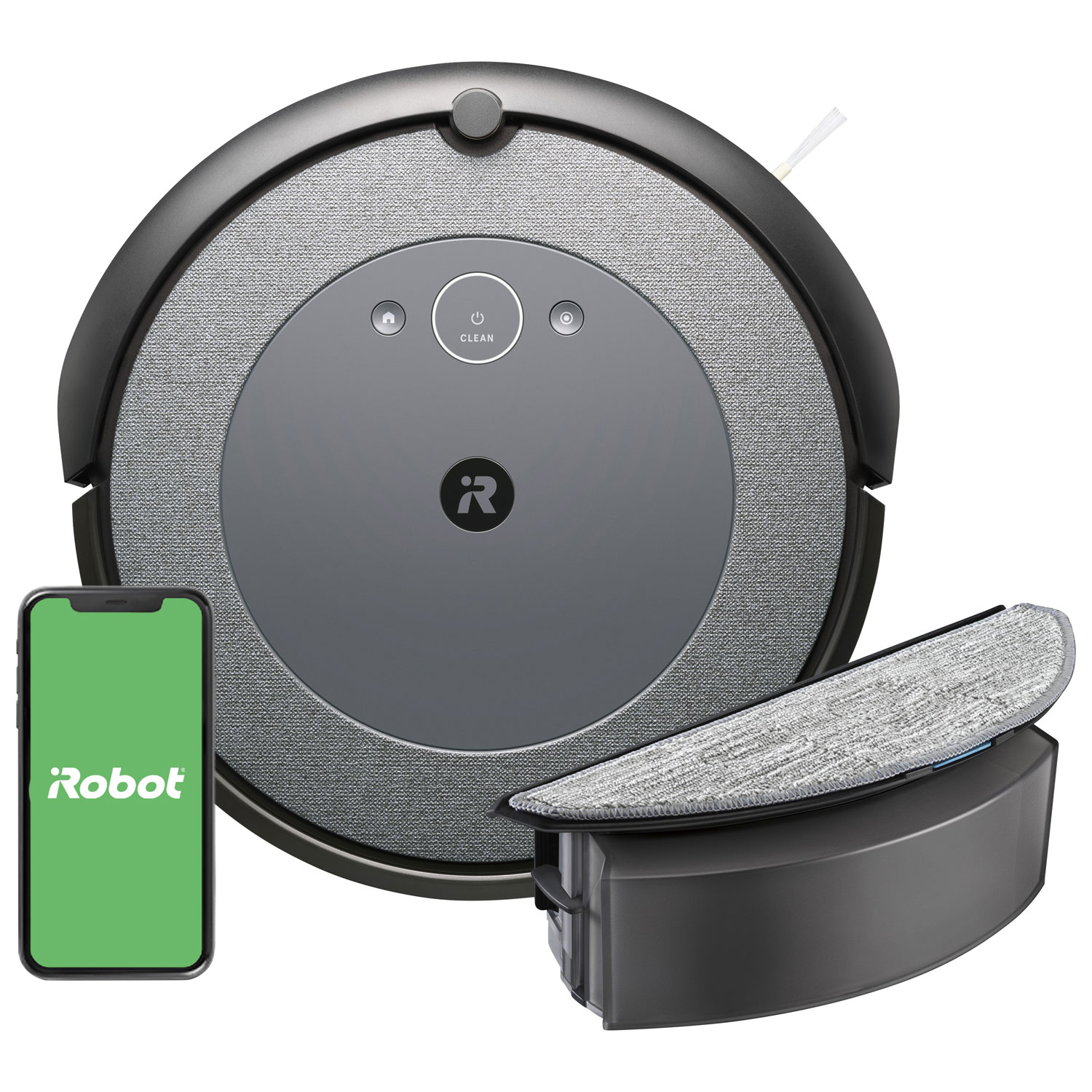 Aspirateur robot connecté Wi-Fi Roomba Combo i5 avec vadrouille d'iRobot - Neutre tissé