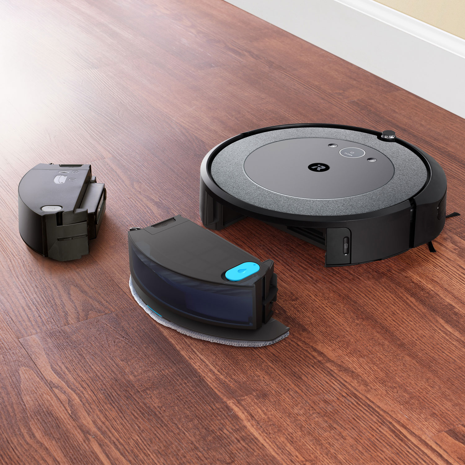 Aspirateur robot connecté Wi-Fi Roomba Combo i5 avec vadrouille d'iRobot - Neutre tissé