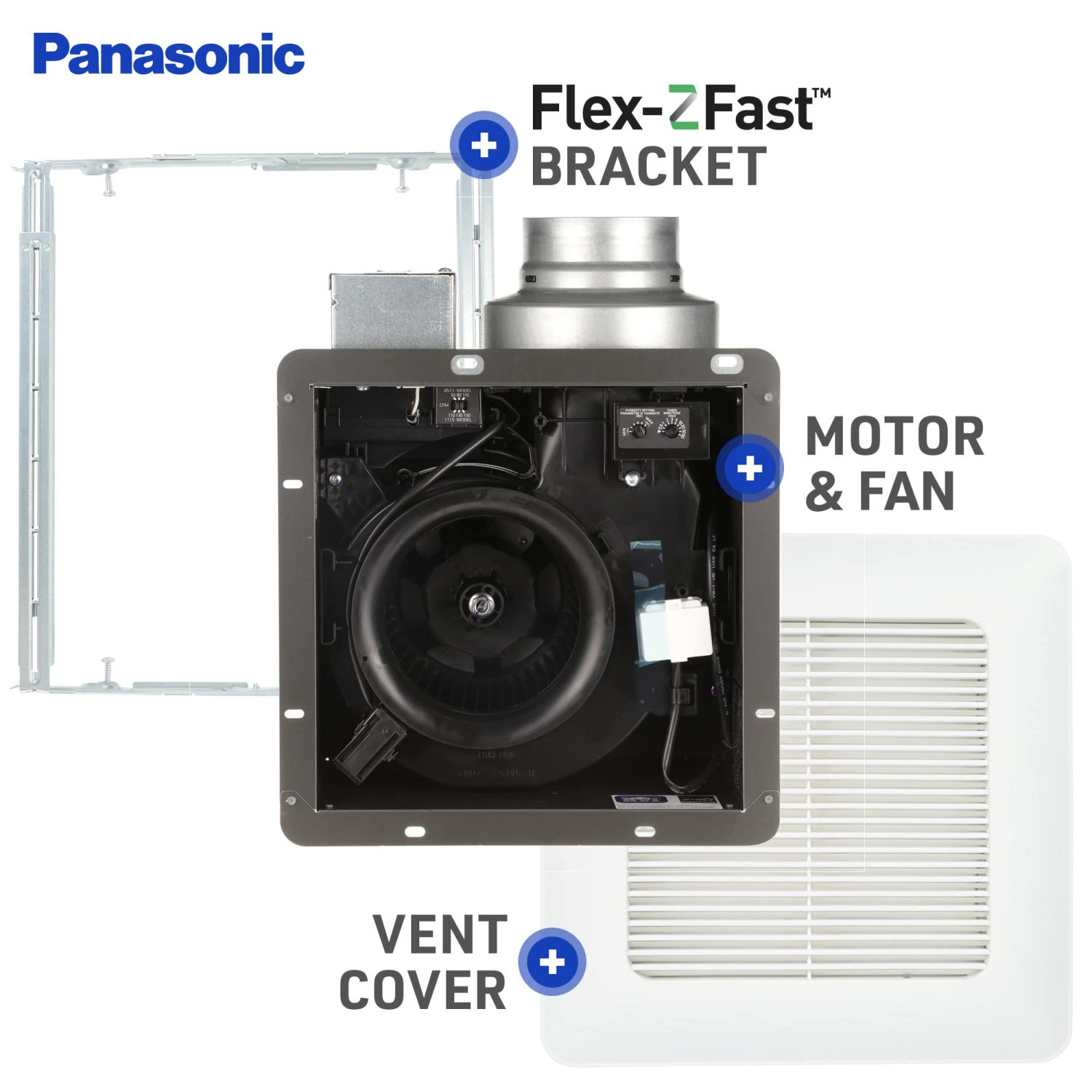Panasonic Ventilation Fan |FV0511VQ1| WhisperCeiling Select 50-80-110 CFM