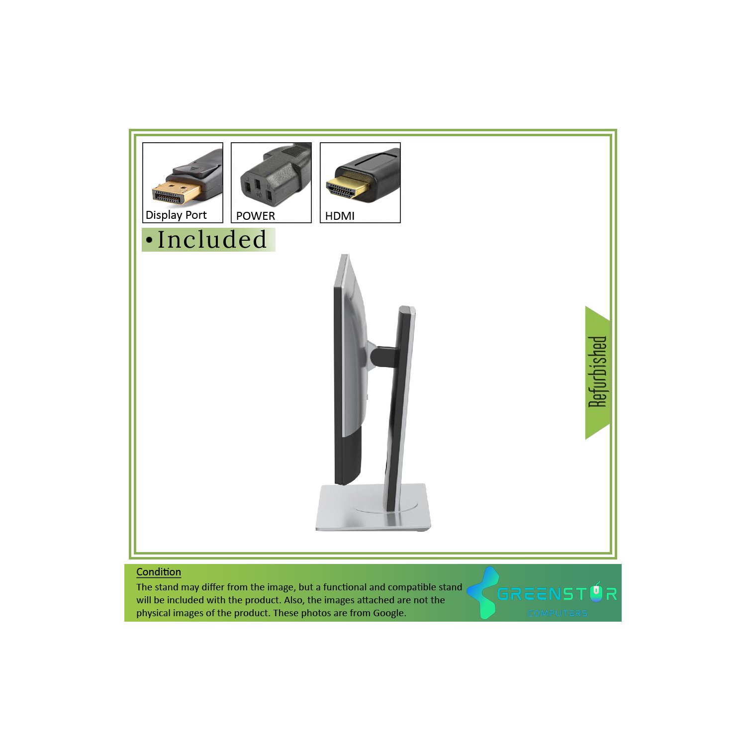 Refurbished(Good) - Dell Ultrasharp U2417H 24" Widescreen 1920X1080 FHD LED Backlight IPS Infinity Edge Monitor