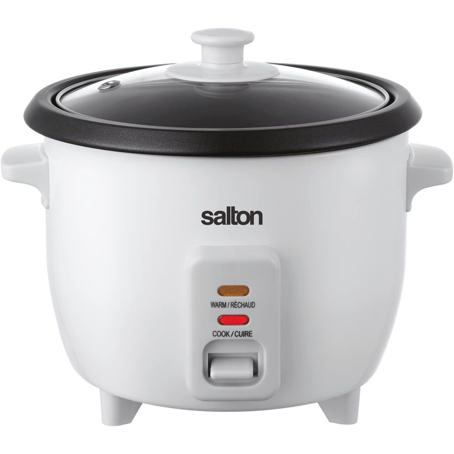Salton - Rice Cooker, 6 Cup Capacity, Removable Nonstick Bowl, 300 Watts, White