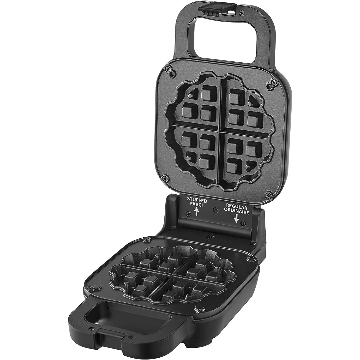 Salton - Waffle iron with or without topping, Ceramic coating, Black