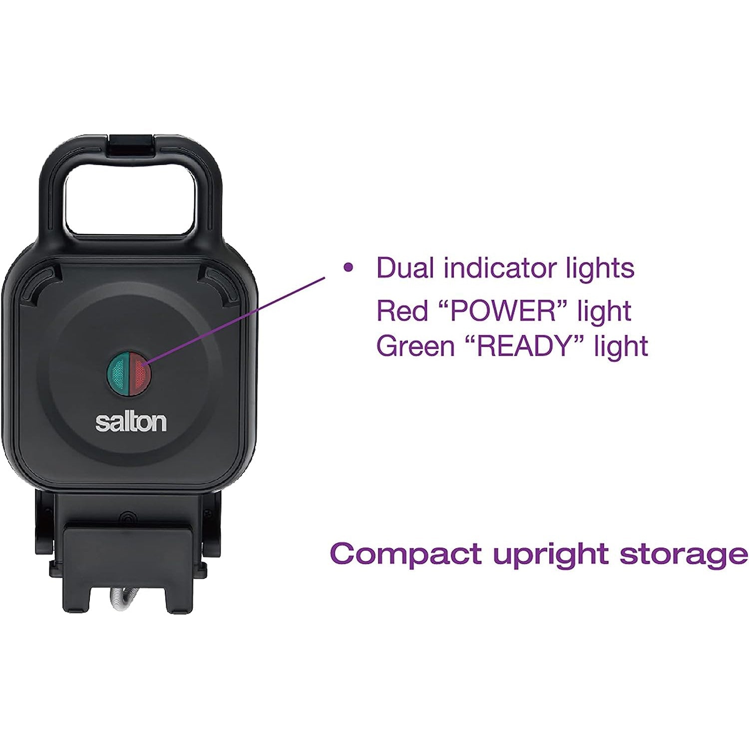 Salton - Waffle iron with or without topping, Ceramic coating, Black