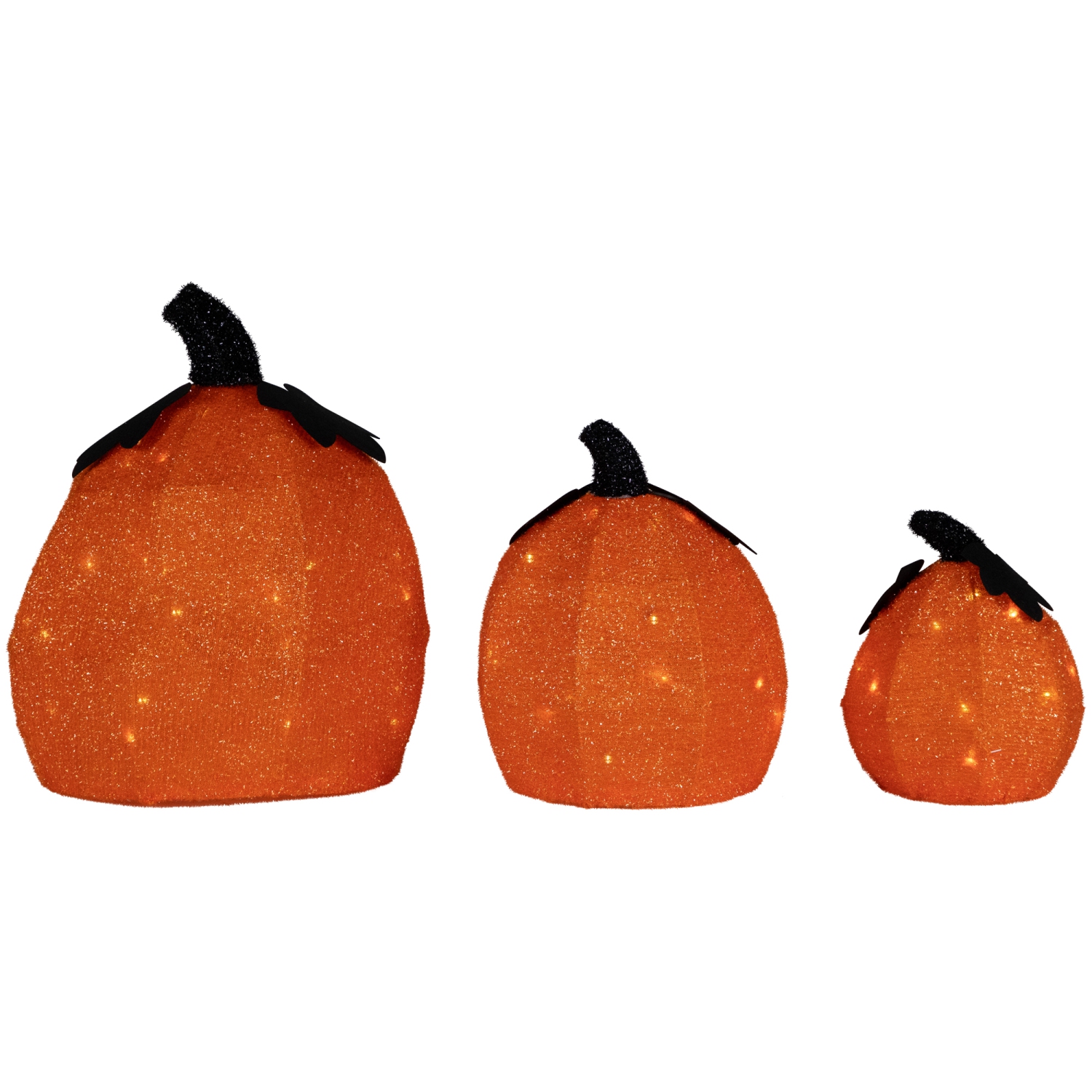 LED Lighted Jack O' Lantern Outdoor Halloween Decorations - Warm White - Set of 3