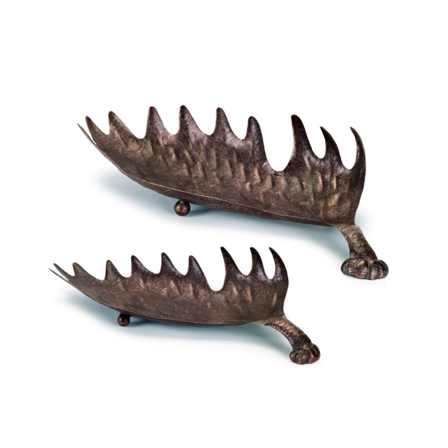 Ensemble de 2 plateaux de table de Noël Elk Horn de 5 po