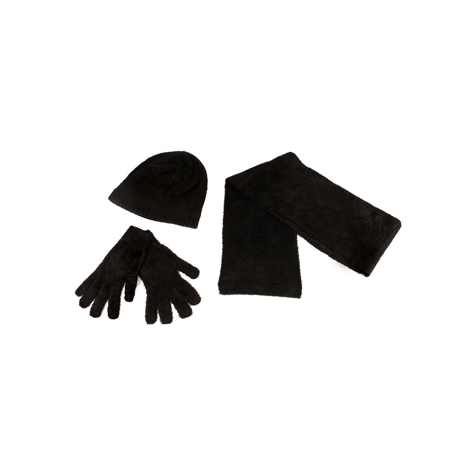 Women's Black Aloe Vera Plush Winter Beanie Hat - One Size