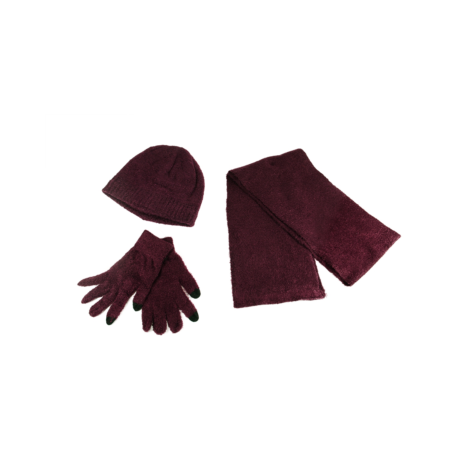 Bonnet d'hiver moelleux à l'aloès et bourgogne pour femme - taille unique