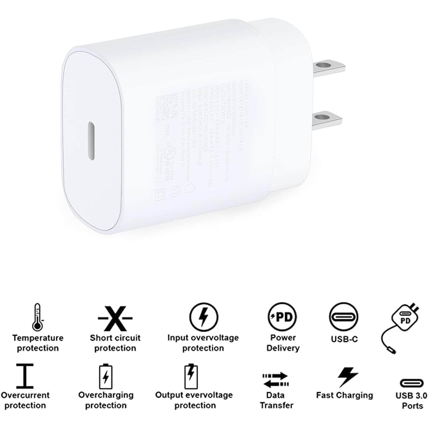 25W USB Super Fast Charger is compatible Samsung Galaxy S23/S22 Ultra/S21 FE/S20, Z Fold4 Flip4, A53/A23/A14, Note, Pixel, Tab S8+, LG, HTC, Moto