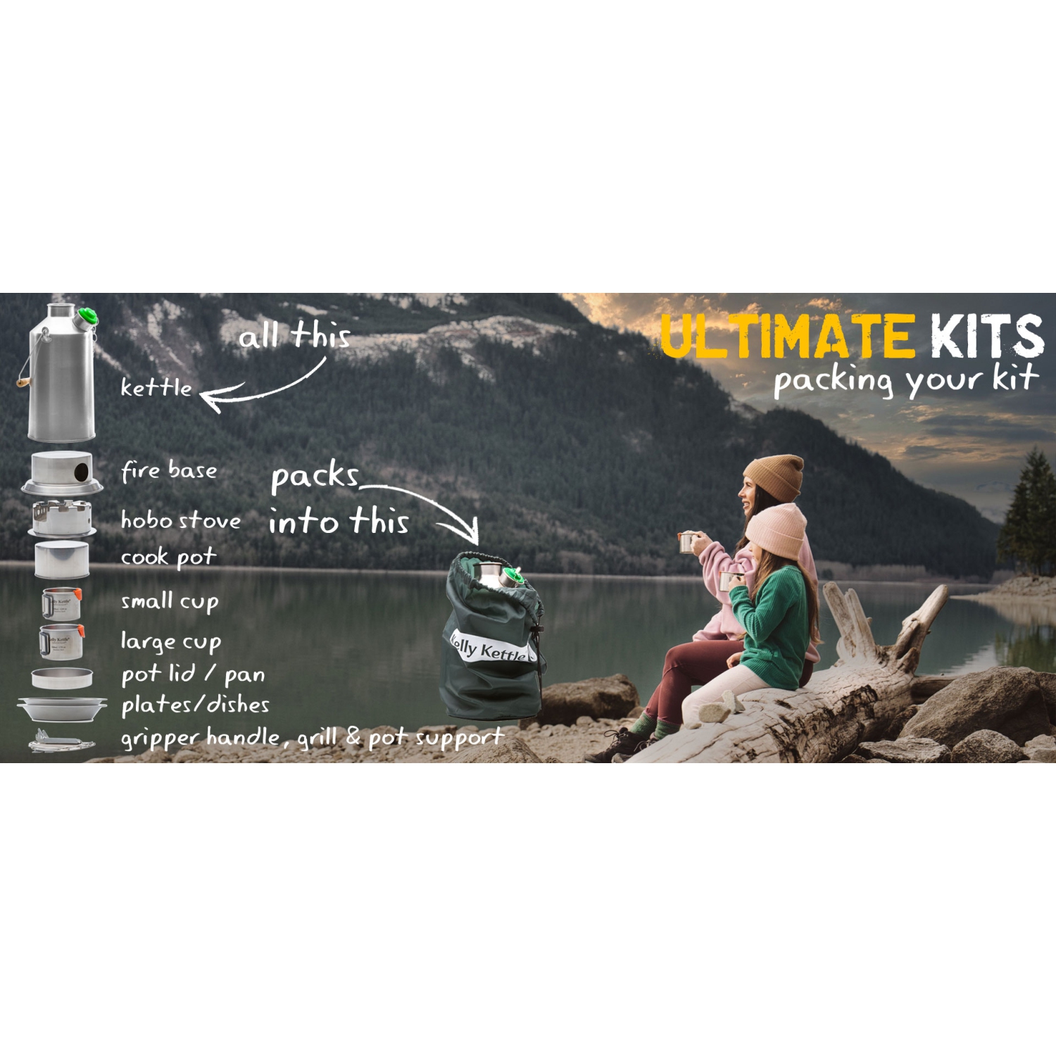KELLY KETTLE ULTIMATE SCOUT KIT | Wood Stove Backpacking, Scouts, Camping