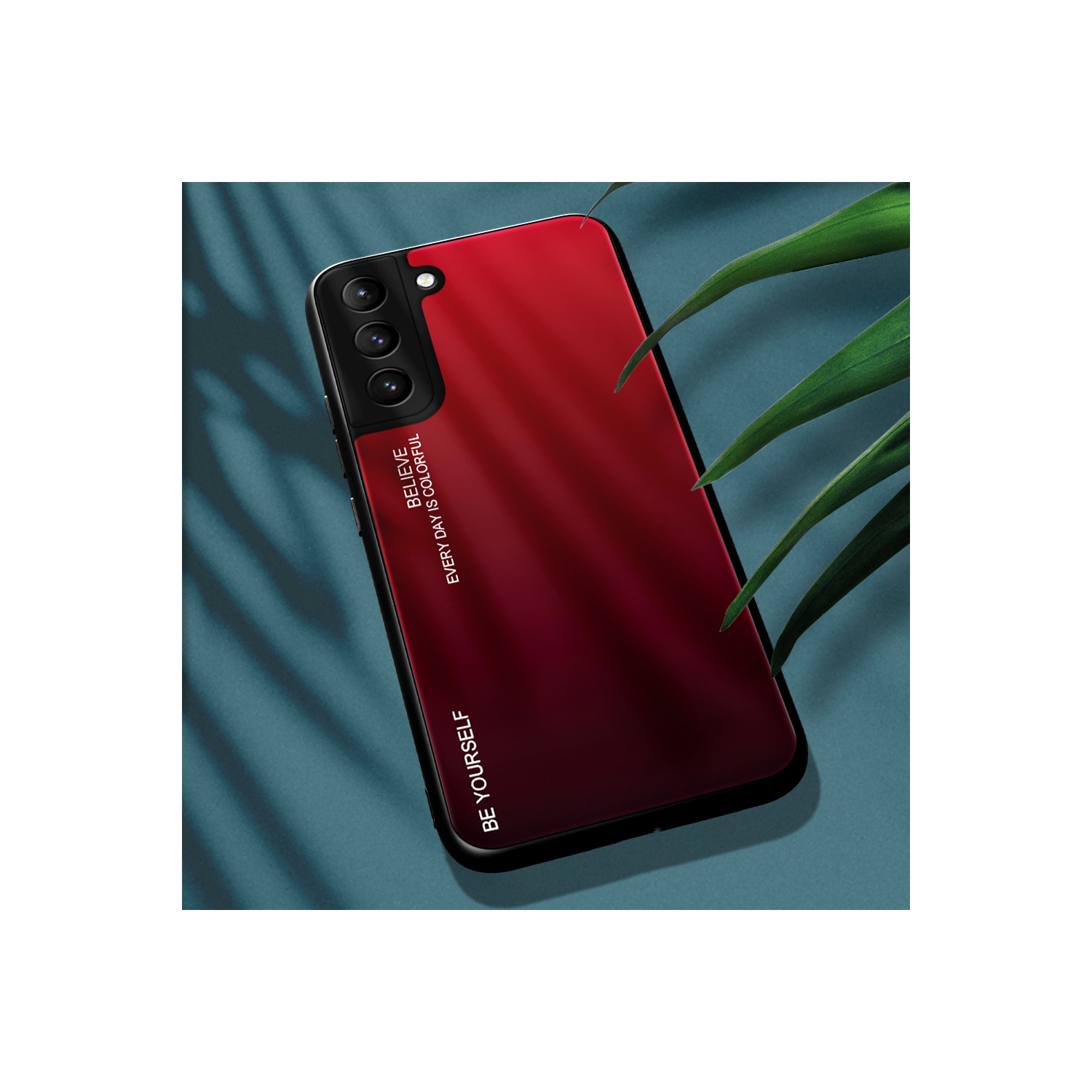 Étui pour Samsung Galaxy S22 verre trempé motifs de couleurs variables + cadre en TPUR hybride mince