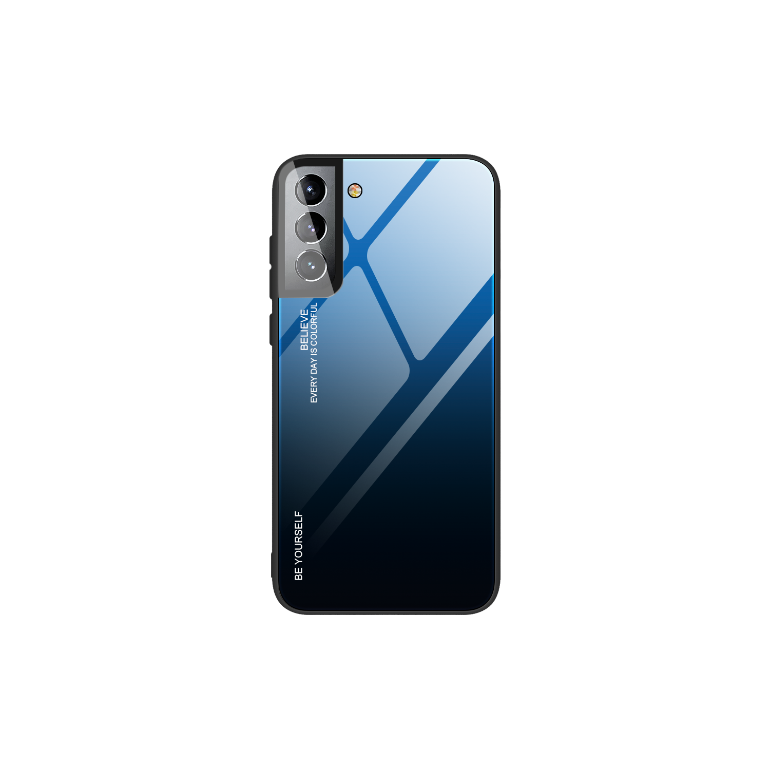 Case Cover for Samsung Galaxy S22 Tempered Glass Gradient Color Pattern + TPU Frame Hybrid Slim