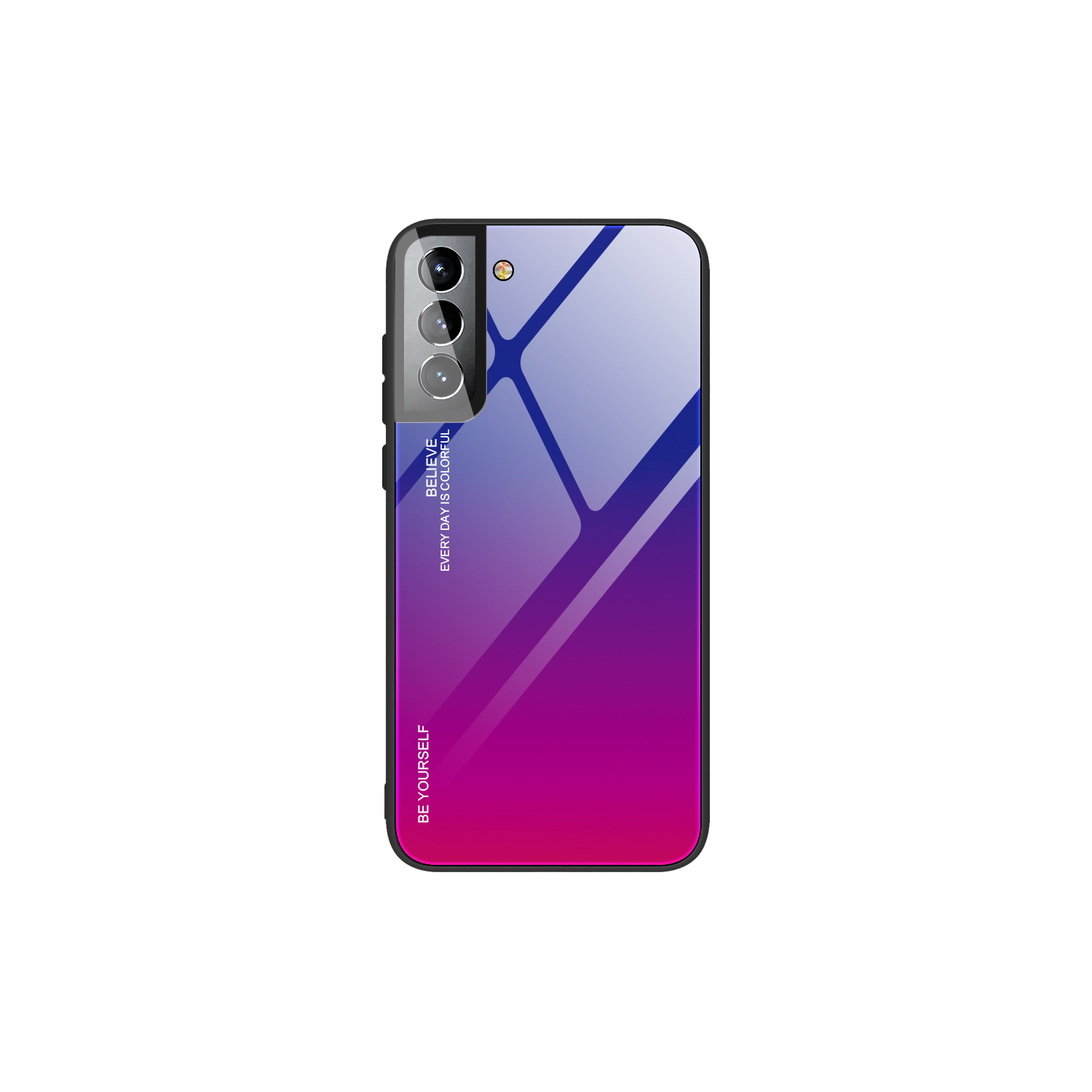 Case Cover for Samsung Galaxy S22 Tempered Glass Gradient Color Pattern + TPU Frame Hybrid Slim