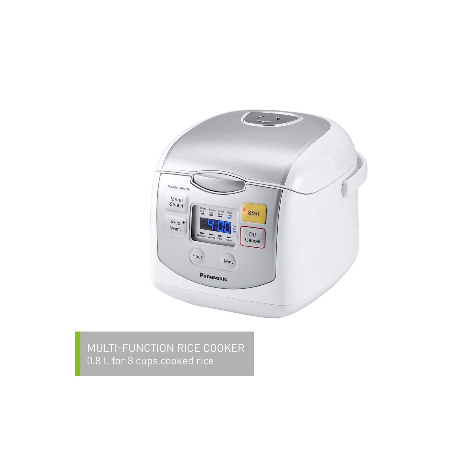 Panasonic SR-ZC075W 4 Cup Microcomputer Controlled Rice Cooker, White/Silver -Open Box