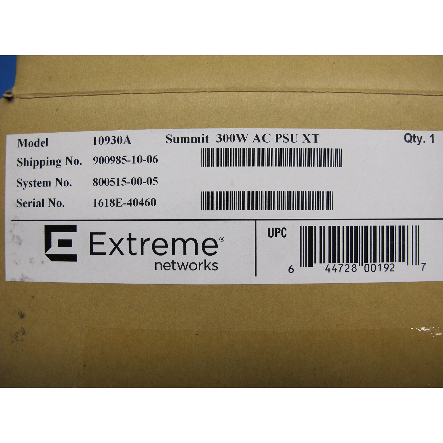 Extreme Networks Summit 300W AC PSU XT