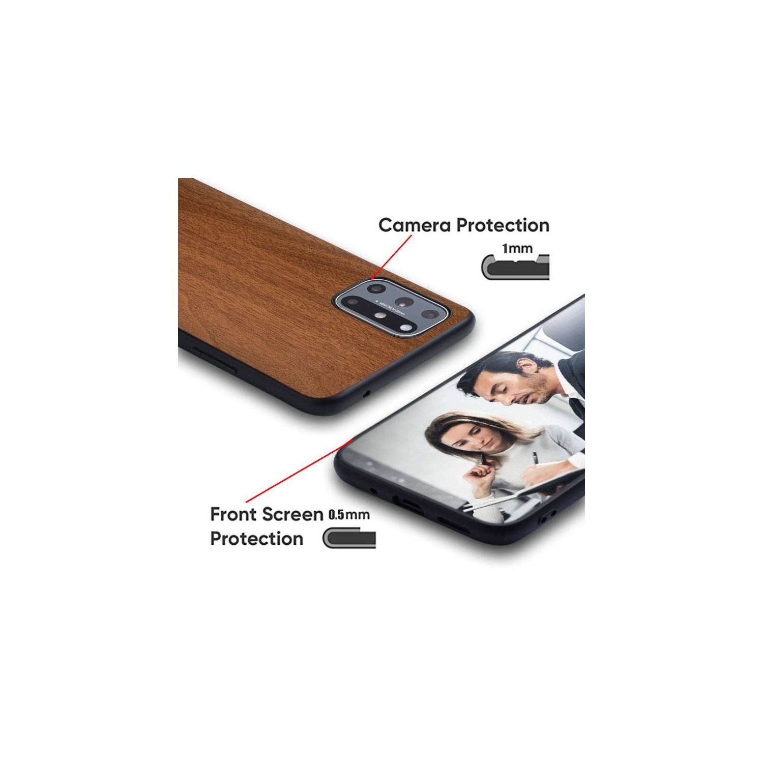 Housse arrière en cuir à motif de bois de bambou pour Galaxy S21 FE de Samsung