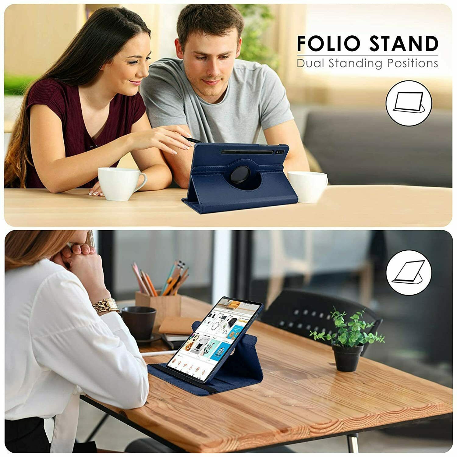 Étui mince SupeRShield pour Samsung Galaxy Tab S9 FE 11 Étui 2023 Étui folio léger à trois volets en TPU avec support, couverture de protection