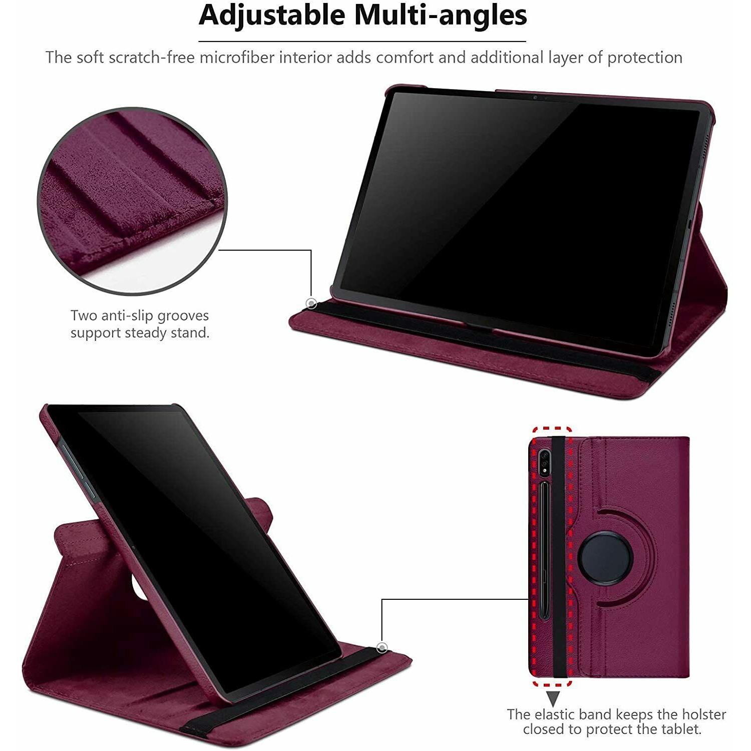 Étui mince SupeRShield pour Samsung Galaxy Tab S9 FE 11 Étui 2023 Étui folio léger à trois volets en TPU avec support, couverture de protection