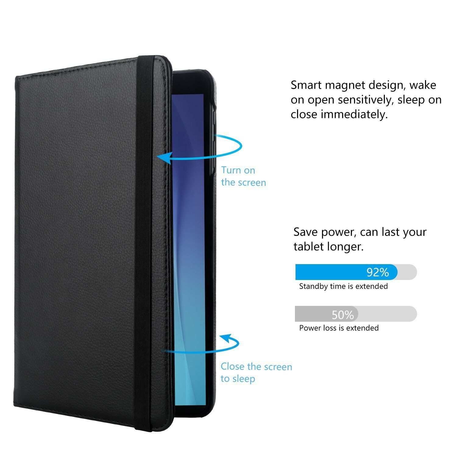 Étui mince SupeRShield pour Samsung Galaxy Tab S9 FE 11 Étui 2023 Étui folio léger à trois volets en TPU avec support, couverture de protection