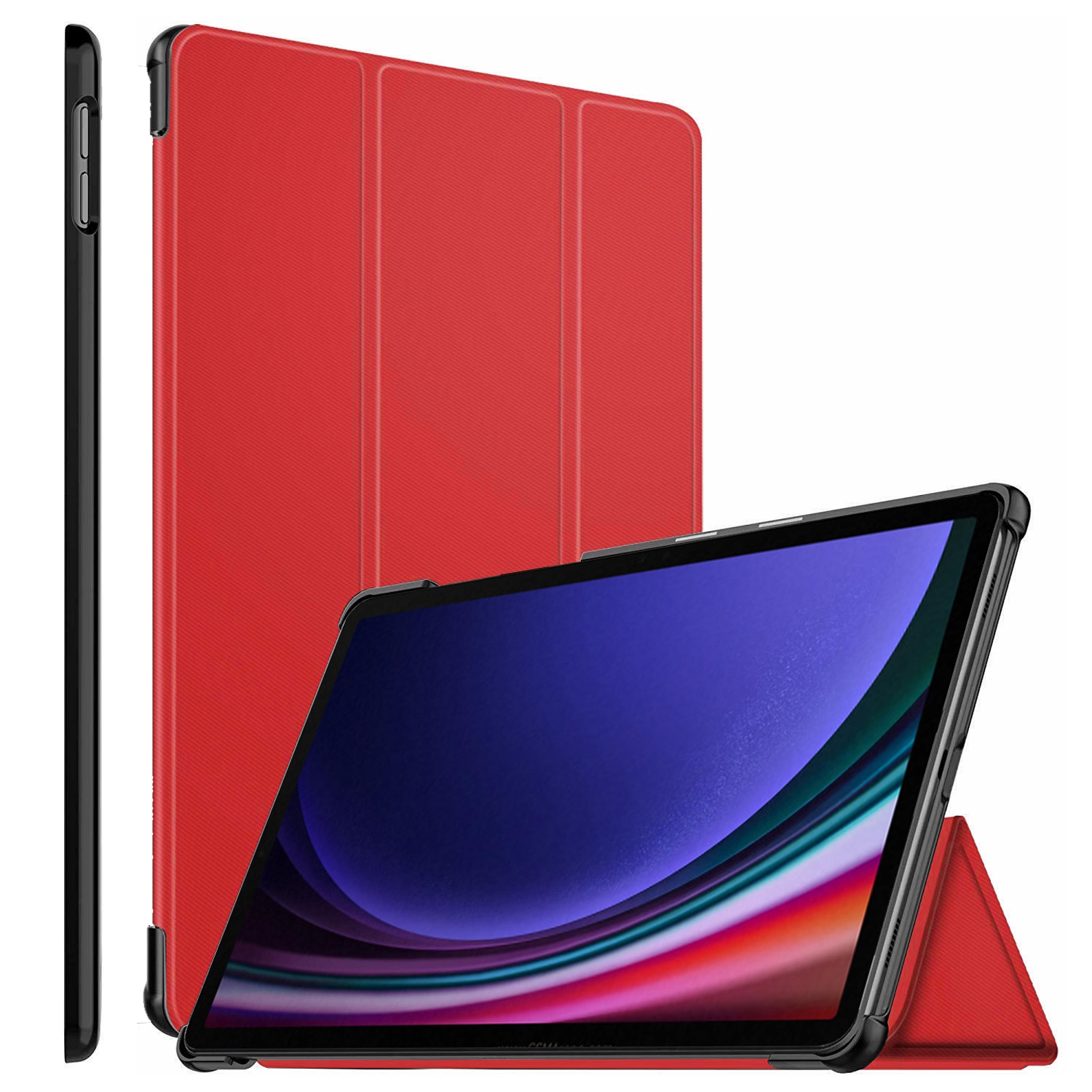 Supershield Compatible with Samsung Galaxy Tab S9 Ultra Case|TPU+PU Material Built-in S Pen Holder Auto Sleep/Wake Protective Case for Samsung Galaxy Tab S9 Ultra - Red