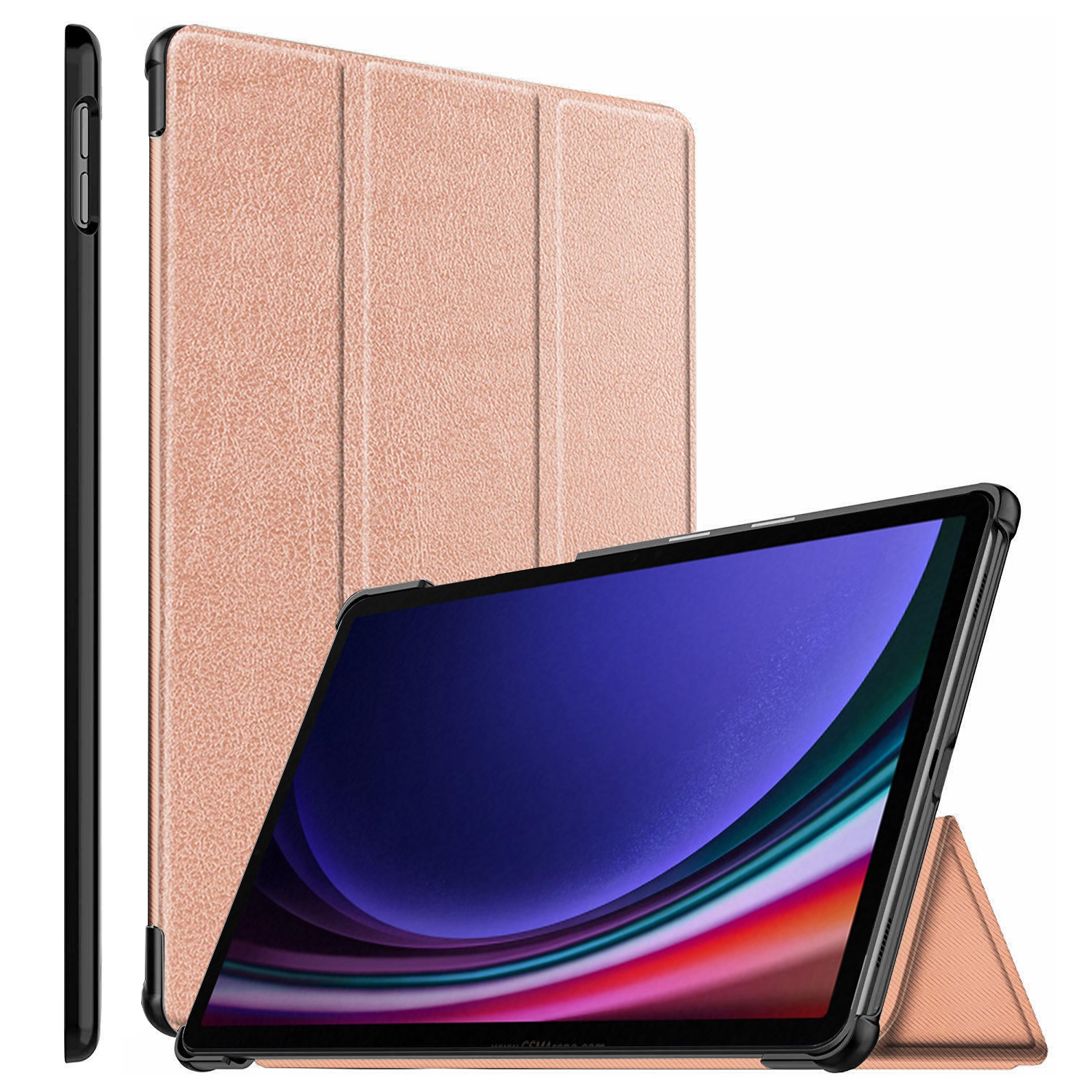 Supershield Compatible with Samsung Galaxy Tab S9 Ultra Case|TPU+PU Material Built-in S Pen Holder Auto Sleep/Wake Protective Case for Samsung Galaxy Tab S9 Ultra - Rose Gold
