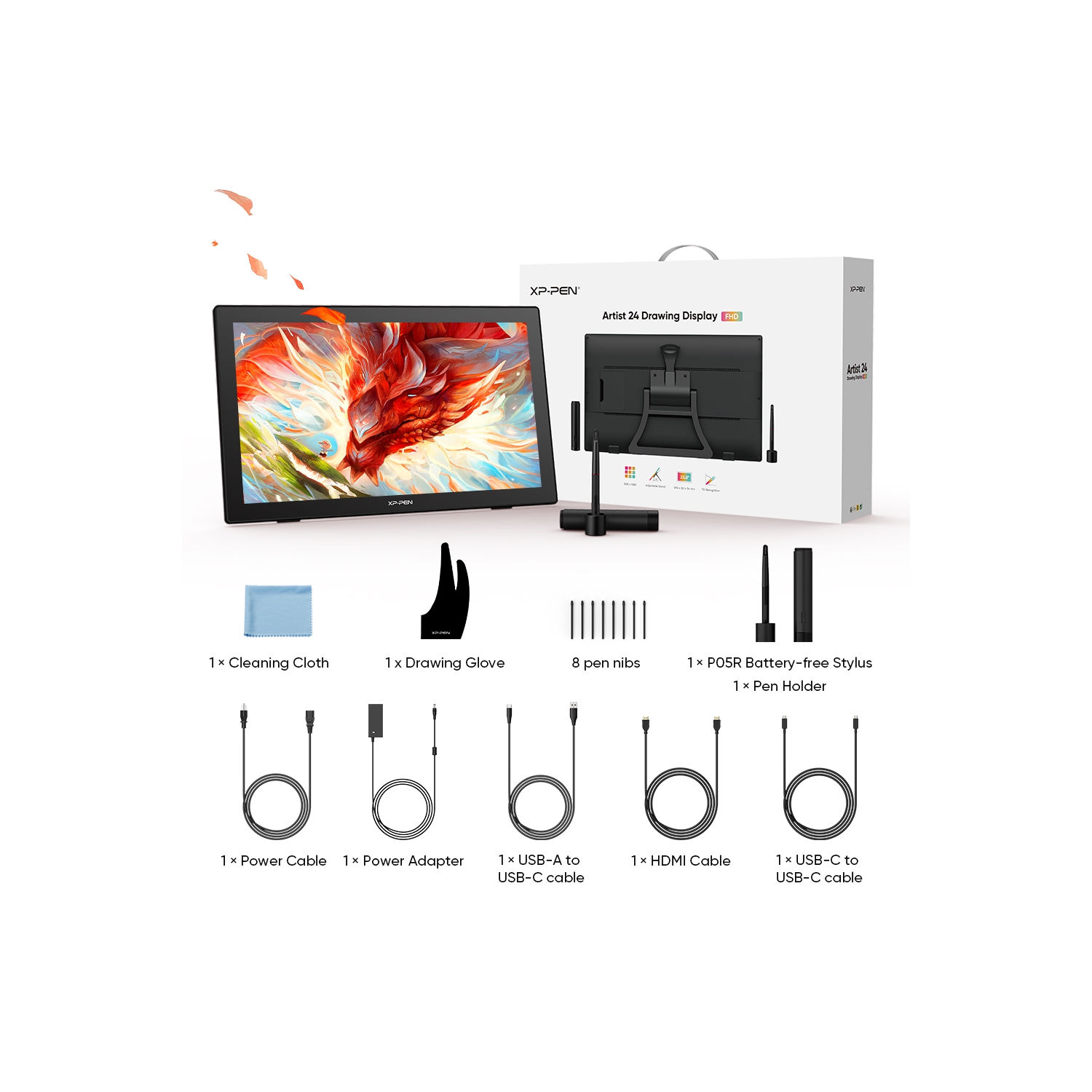 Écran à stylet HD intégrale de 23,8 po Artist 24 de XPPen avec stylet à 8192 niveaux de pression