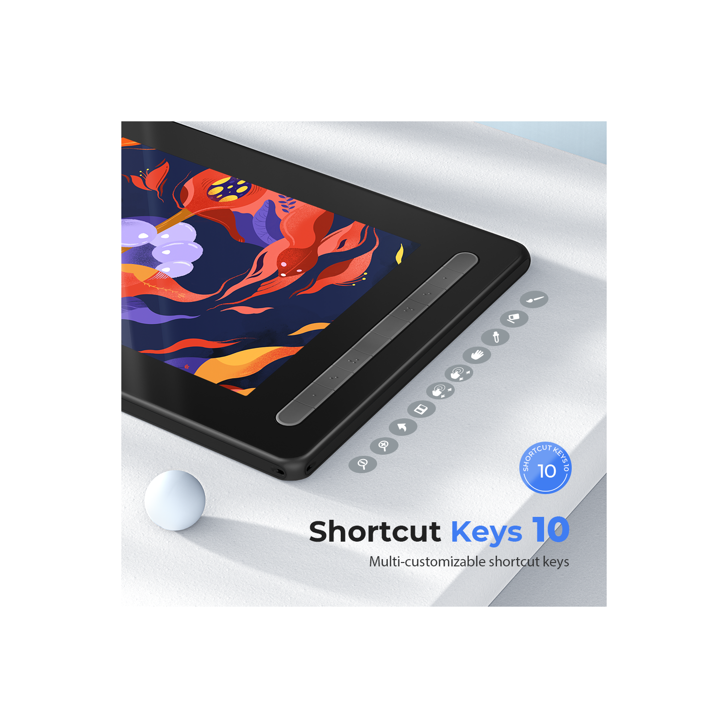 Écran graphique XPPen Artist 16 2nd avec stylet intelligent X3 sans pile et 10 touches de raccourci