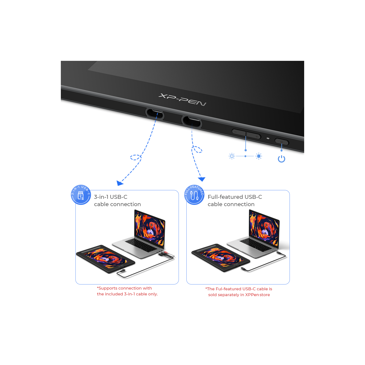 Écran graphique XPPen Artist 16 2nd avec stylet intelligent X3 sans pile et 10 touches de raccourci