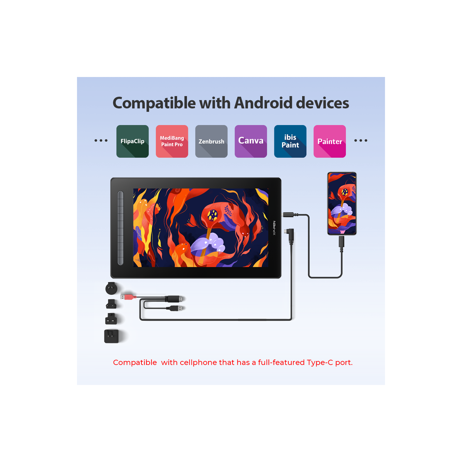 Écran graphique XPPen Artist 16 2nd avec stylet intelligent X3 sans pile et 10 touches de raccourci