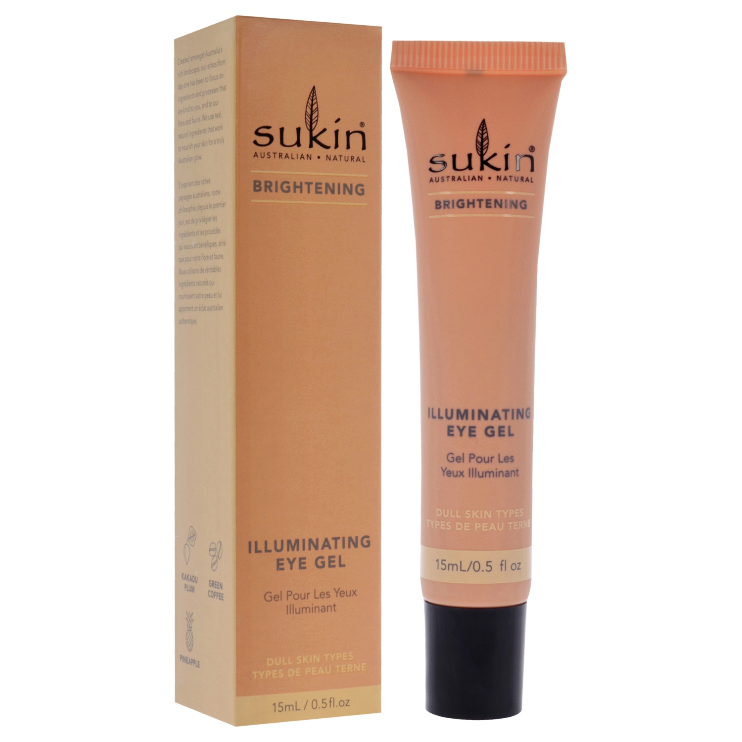 Gel éclaircissant pour les yeux de Sukin pour femmes - gel 0,5 oz