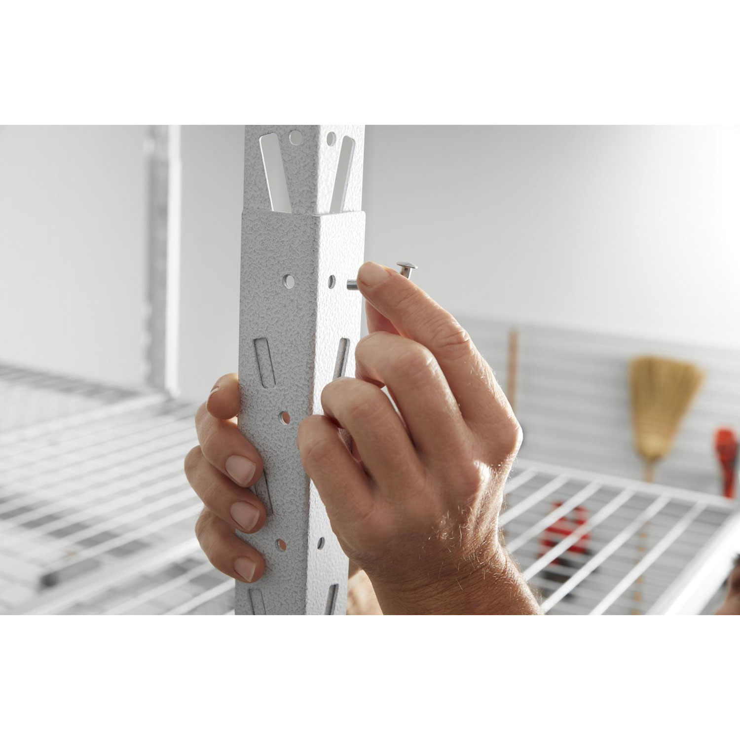 Gladiator Heavy-Duty Steel Rack Storage - Hammered White