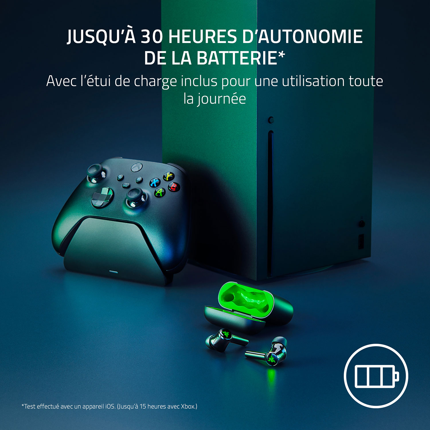 Écouteurs boutons de jeu Hammerhead HyperSpeed de Razer pour Xbox - Noir/Vert