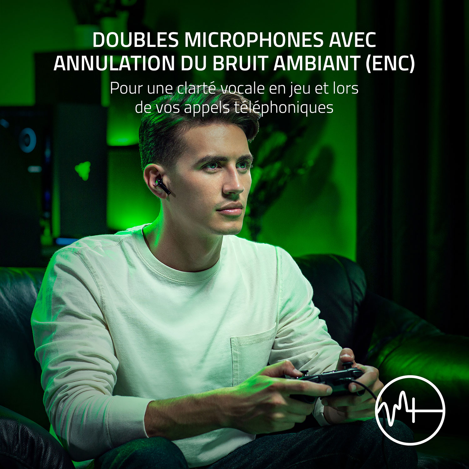 Écouteurs boutons de jeu Hammerhead HyperSpeed de Razer pour Xbox - Noir/Vert