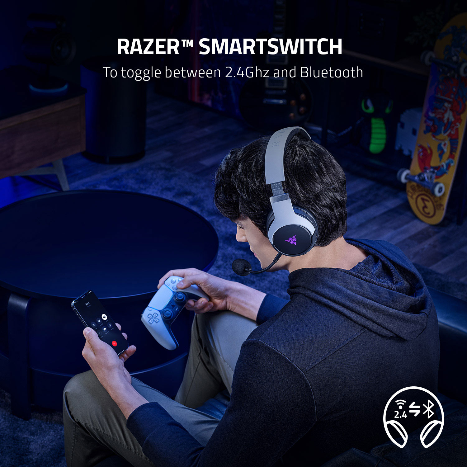 Casque de jeu sans fil double Kaira Pro de Razer pour PS5
