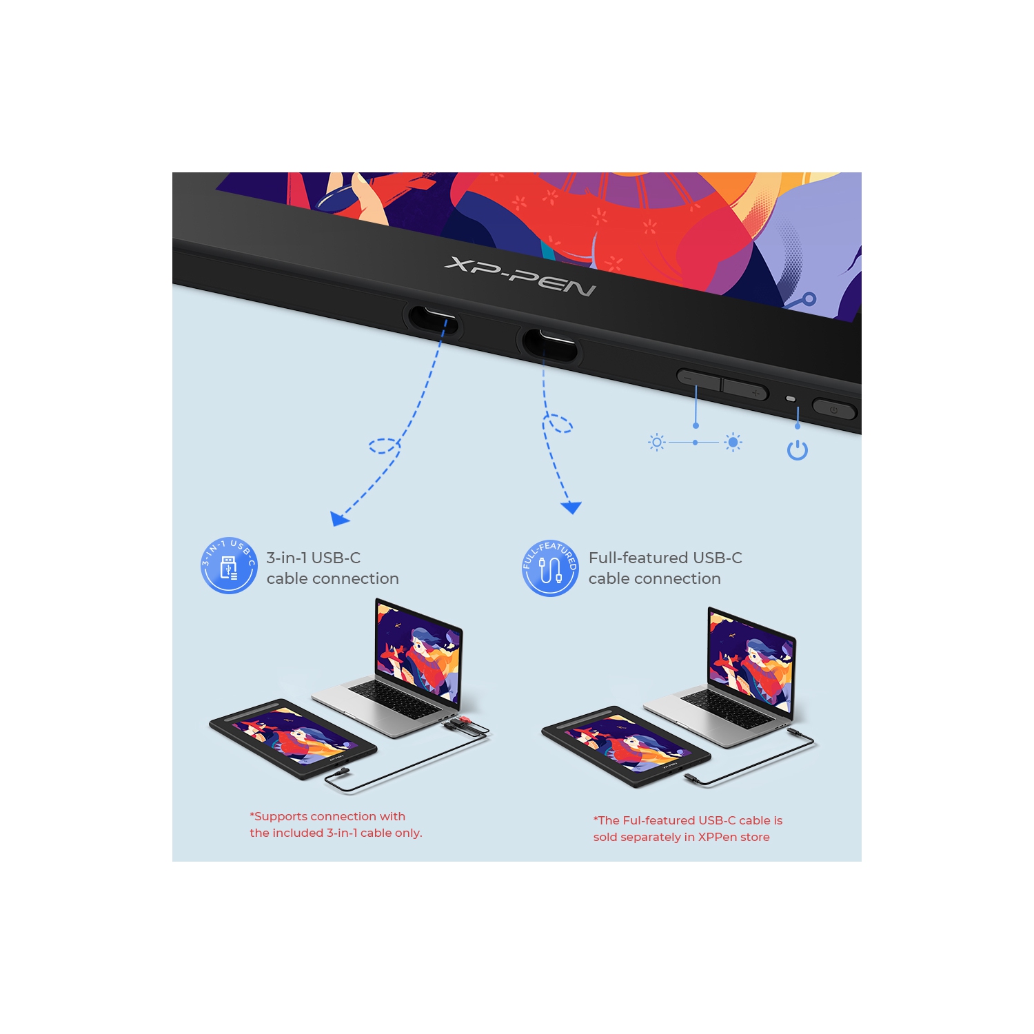 XPPen Artist 13 Pen Display Tablet 13.3-inch Fully-laminated Drawing Screen with 9 Shortcut Keys X3 Elite Smart Stylus