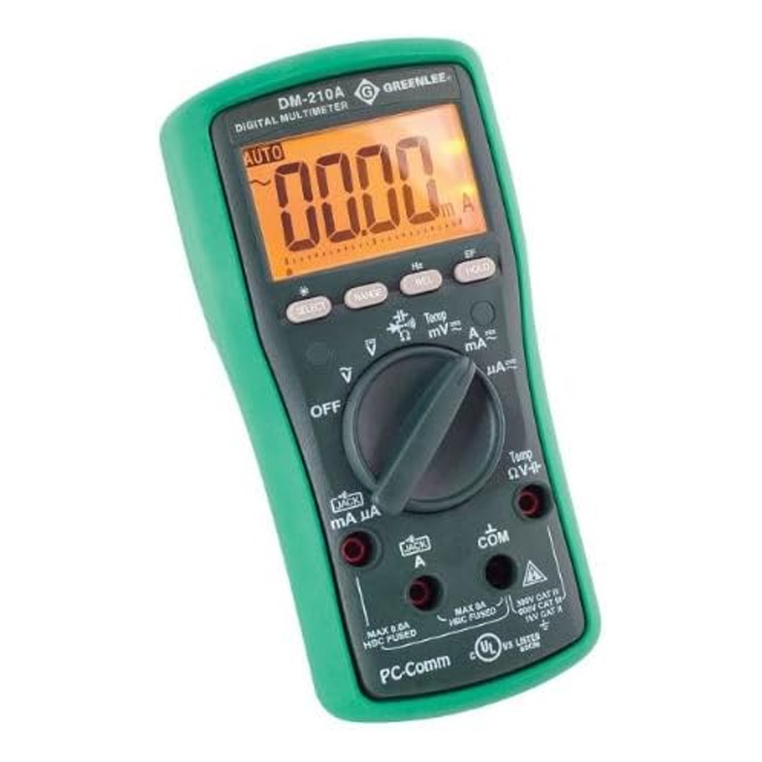 Greenlee DM-210A Digital Multimeter with Auto and Manual Ranging Operation and Non-Contact Voltage Detection