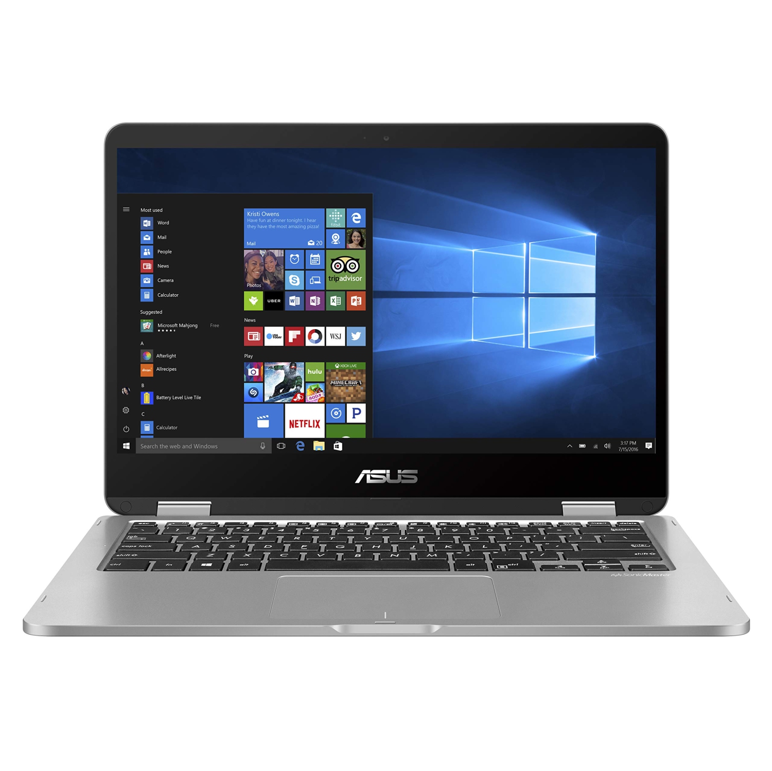 ASUS VivoBook Flip 14 Thin and Light 2-in-1 Laptop, 14 HD Touchscreen, Intel Celeron N4020 Processor, 4GB RAM, 128GB EMMC, Windows 10 Home in S mode, Fingerprint, J401MA-AB01-CA
