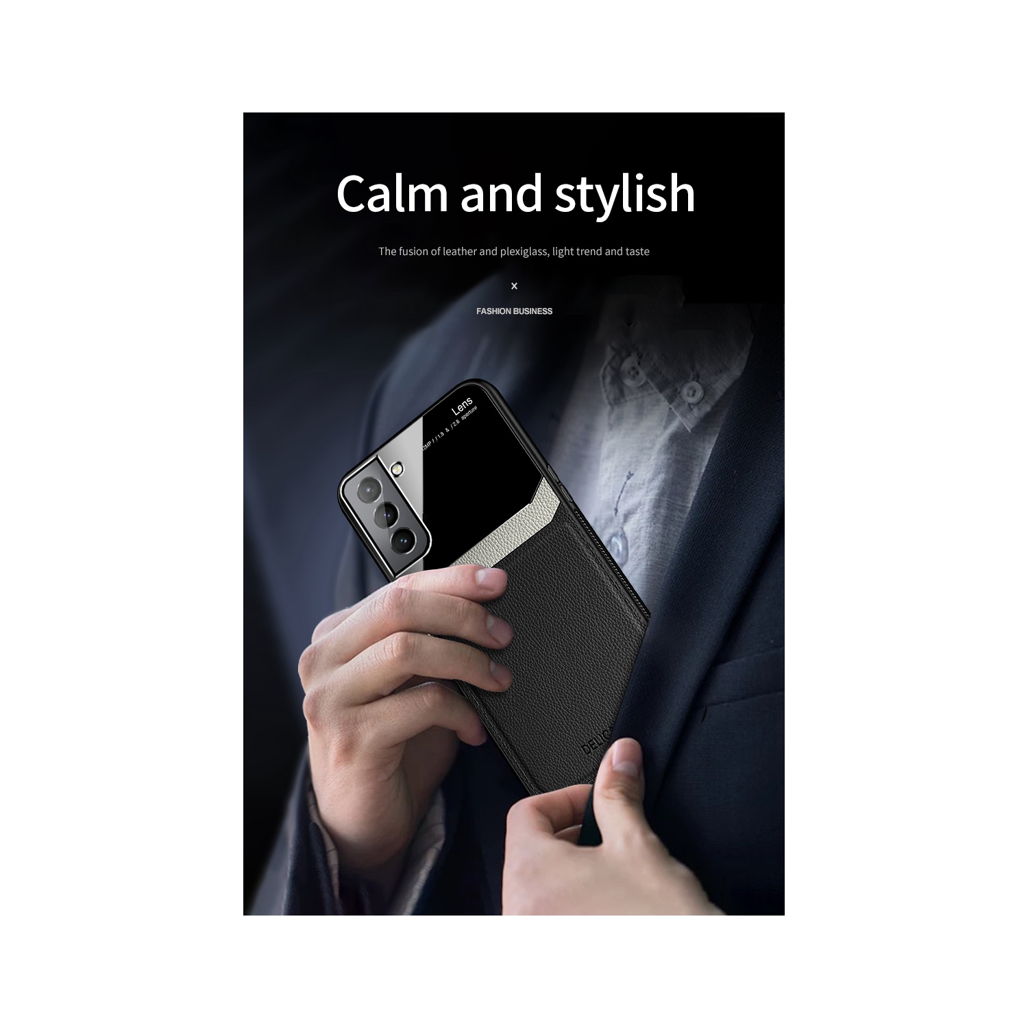 Étui en verre pour Samsung S22 coque mince en cuir pu étui antichoc avec technologie d’objectif polarisé - GRATUIT SHIPPNG