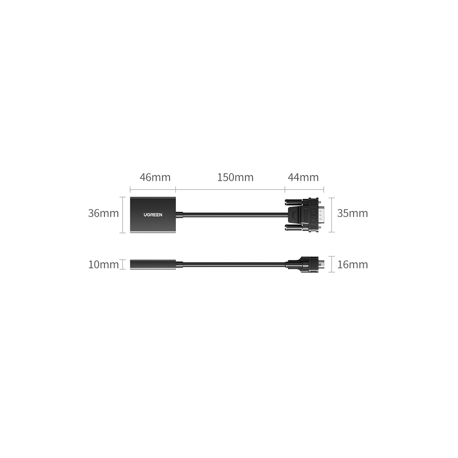 UGREEN VGA Male to HDMI Female Adapter