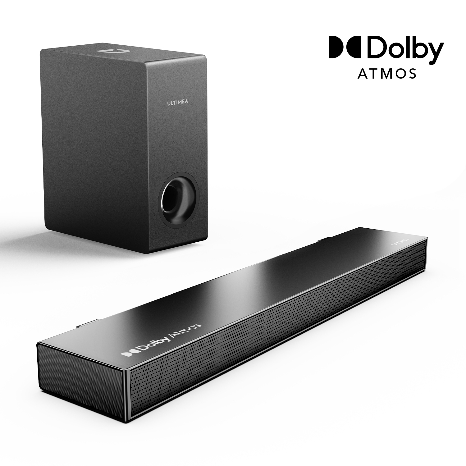 ULTIMEA Nova S50 Sound Bar for TV with Dolby Atmos, 190W Peak Power, 3D Surround Sound System for TV Speakers, 2.1 Soundbar with Subwoofer, Home Theater Audio Sound Bar, Bass Boost