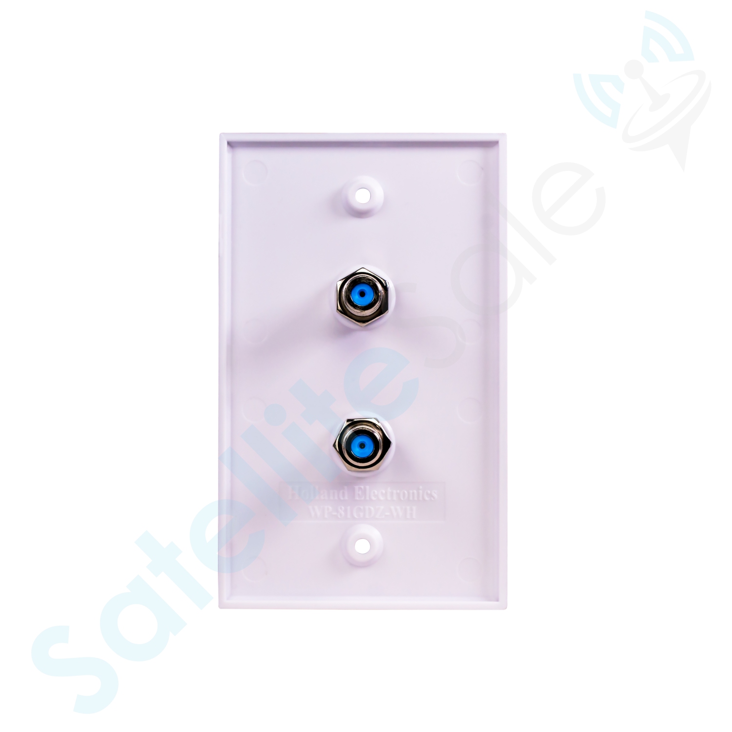 Plaque murale coaxiale femelle à femelle de type F RG-6 2,4&nbsp;GHz blanche avec vis et support mural inclus