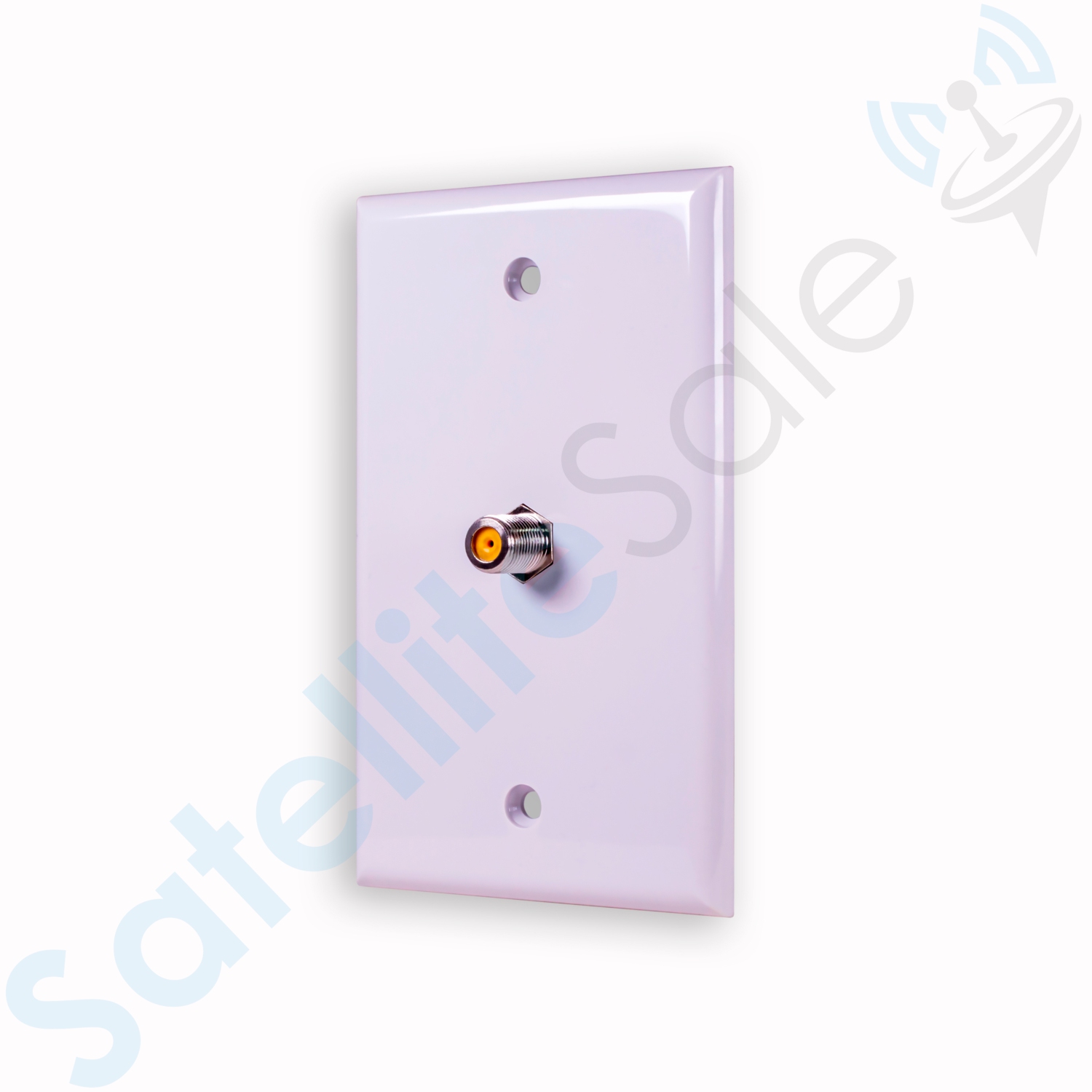 SatelliteSale Coaxial Single Wall Plate Female to Female F-Type RG-6 2.4GHz Universal Connector White with Screws and a Wall Bracket Included