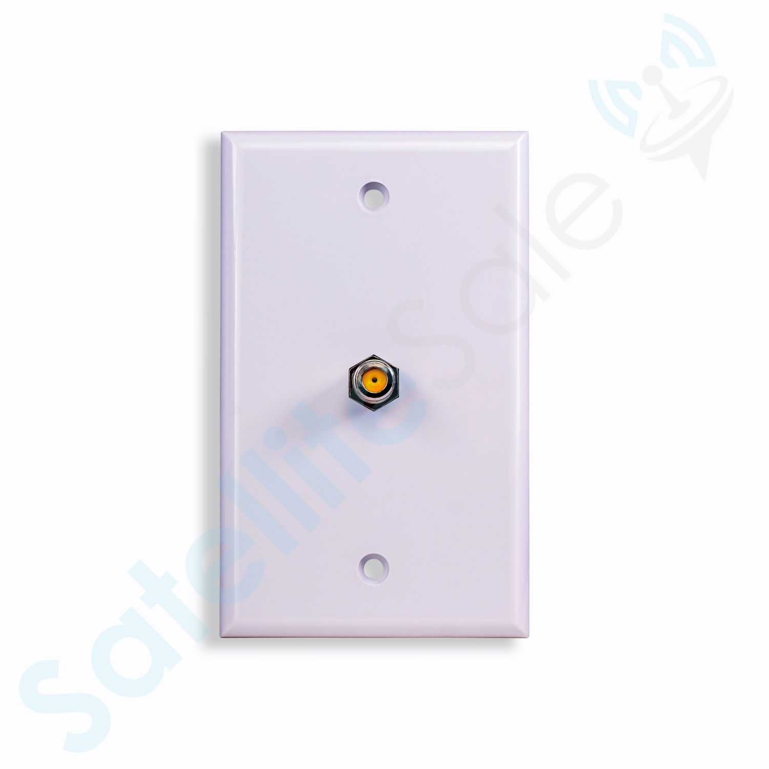 SatelliteSale Coaxial Single Wall Plate Female to Female F-Type RG-6 2.4GHz Universal Connector White with Screws and a Wall Bracket Included