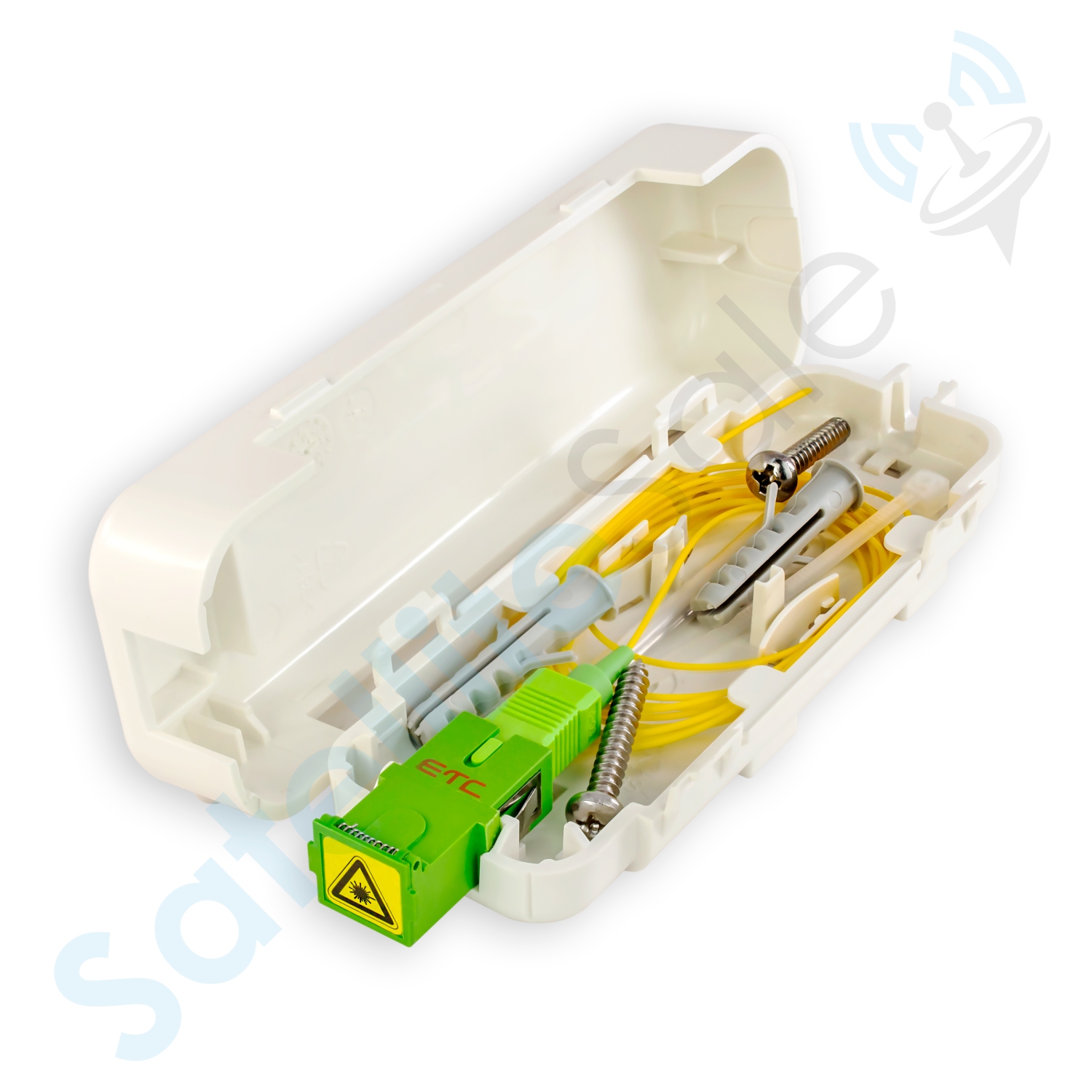 USTC Box FTTH Fiber Optic Outlet with 1 Adapter SC/APC Port and 1 Pigtail SC/AP