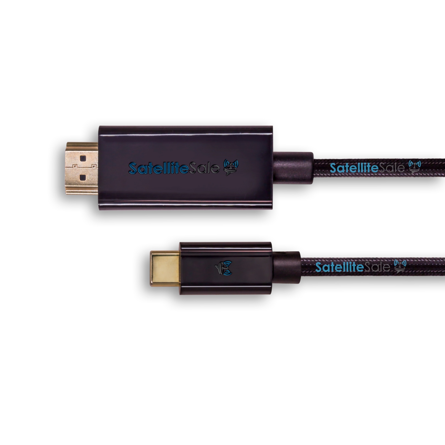 Câble adaptateur universel USB type C vers HDMI 4K/30 Hz nylon fil universel 2160p noir de SatelliteSale