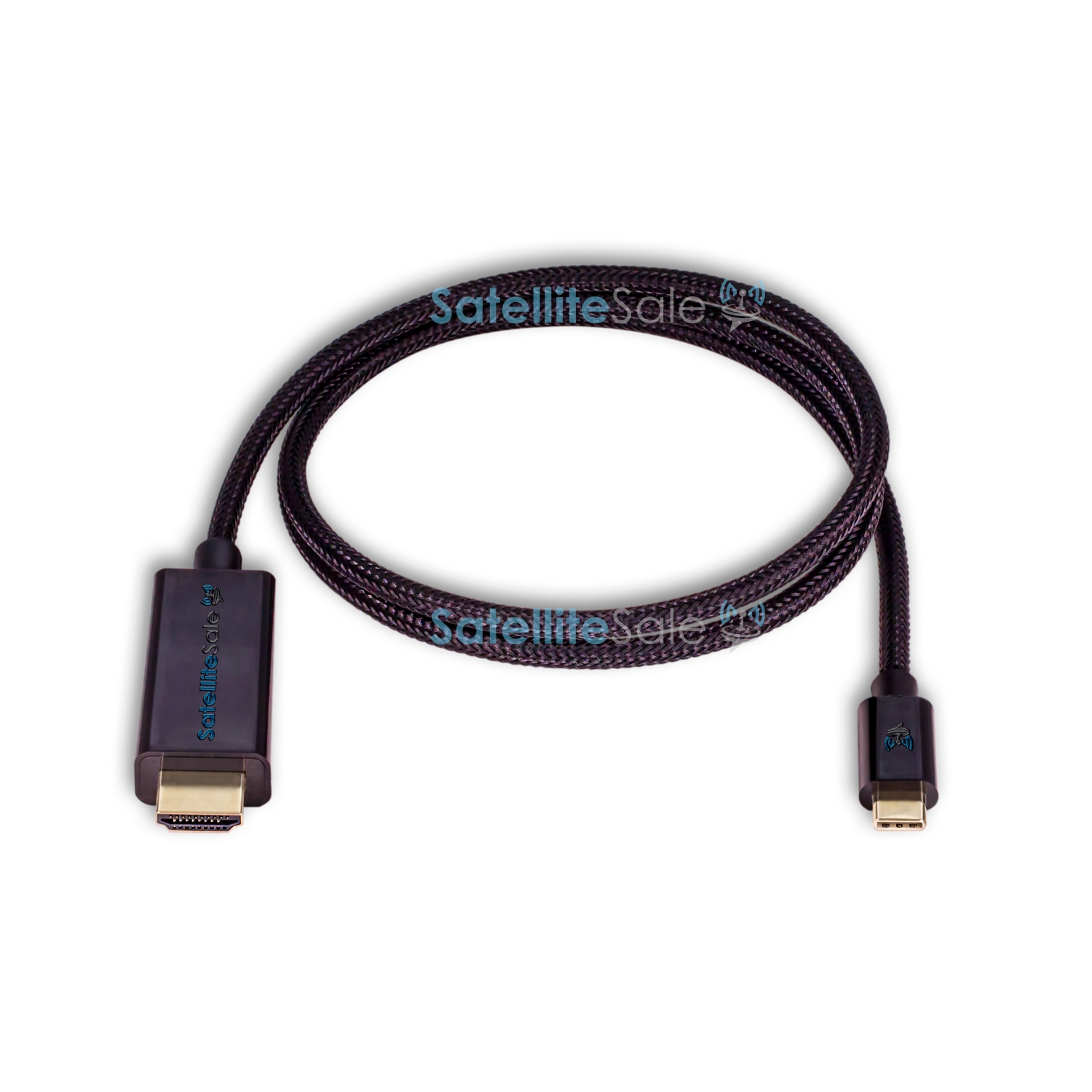 Câble adaptateur universel USB type C vers HDMI 4K/30 Hz nylon fil universel 2160p noir de SatelliteSale